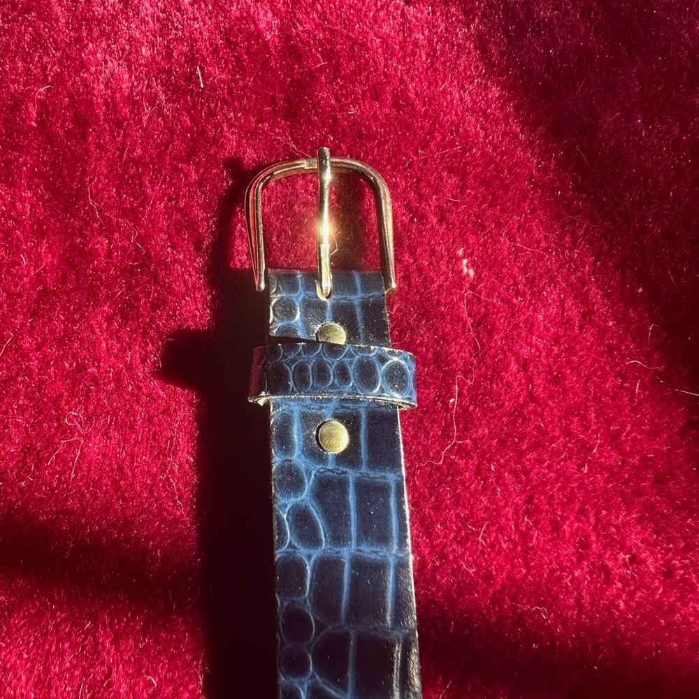 Blue Crocodile Embossed Belt
